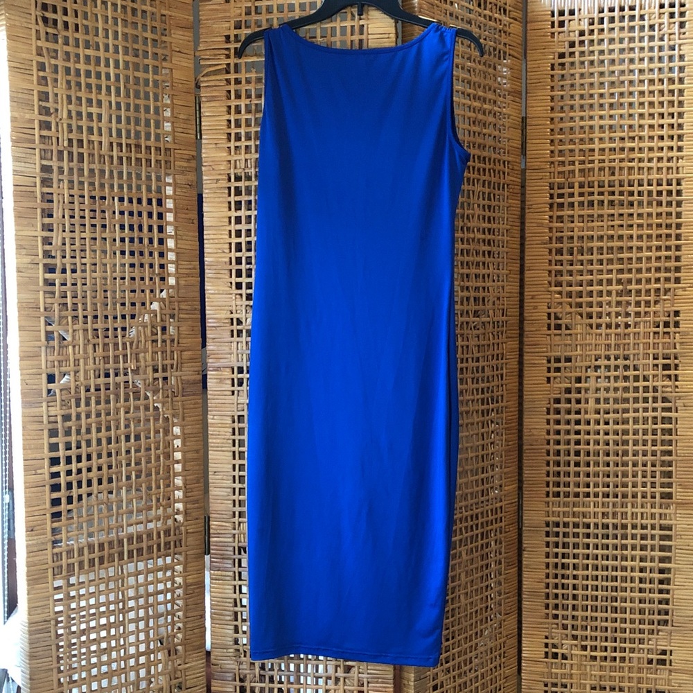Royal Blue Sexy $ Sophisticated Zipper Front Dress - Picture 3 of 6
